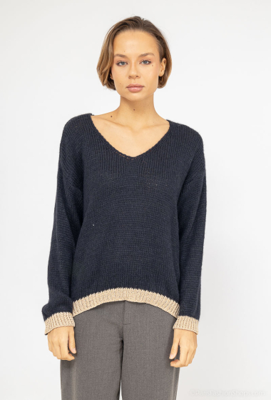 Wholesaler Willow - Knitted sweater with lurex stripe