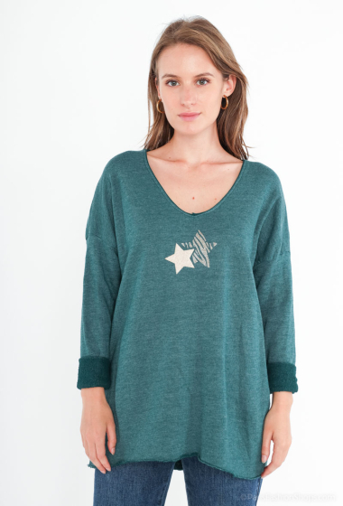 Wholesaler Willow - Terrycloth sweater with double star on the collar