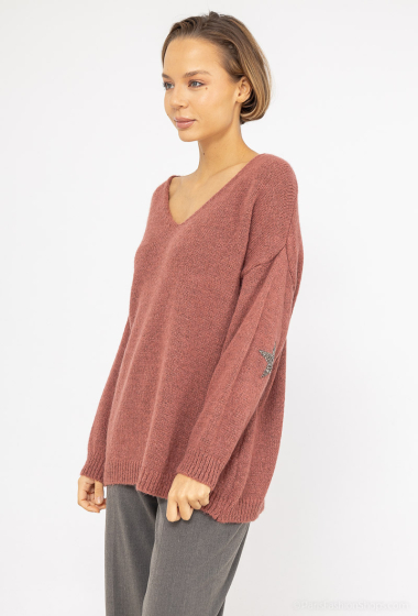 Wholesaler Willow - Plain sweater with a stars