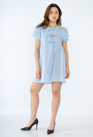 Wholesaler Willow - Short dress with gingham bows
