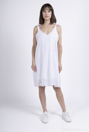 Wholesaler Willow - Short dress with English embroidery, adjustable straps