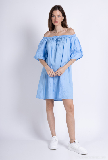 Wholesaler Willow - Short cotton dress with boat neck