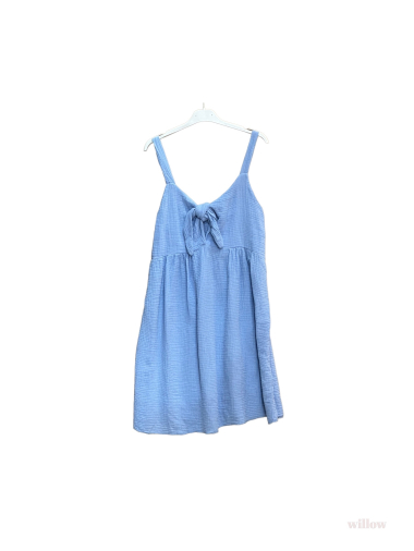 Wholesaler Willow - Short bow-front dress in cotton gauze