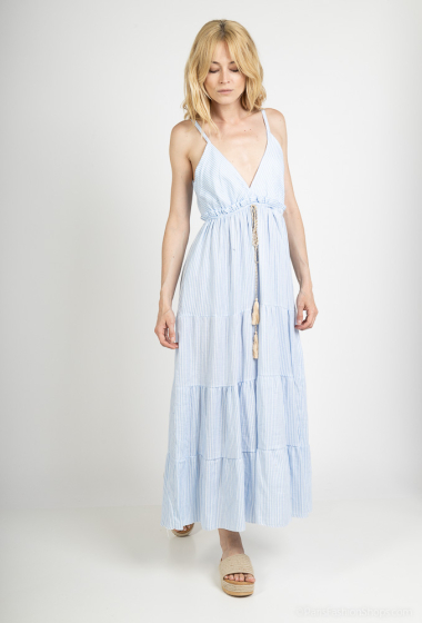 Wholesaler Willow - Long dress with thin straps and thin stripes