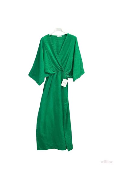 Wholesaler Willow - Long cotton gauze cross dress 3/4 sleeves