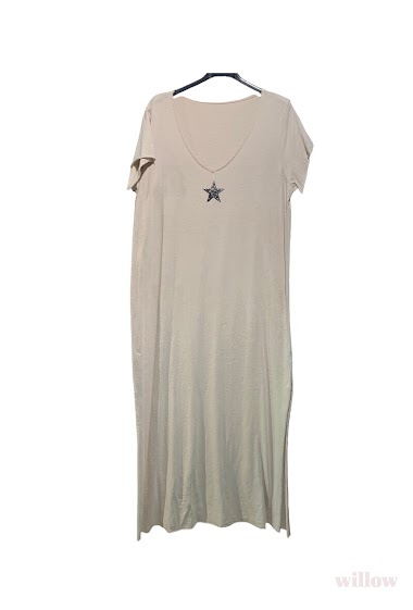 Plain long dress with a star