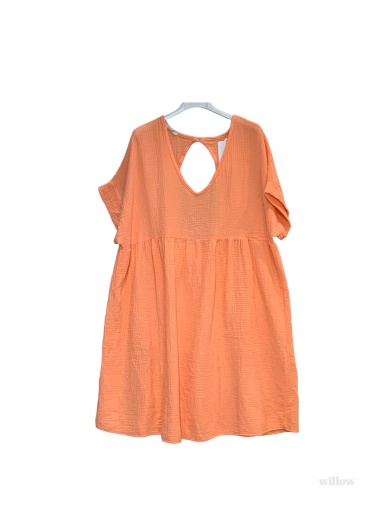 Wholesaler Willow - Plain backless cotton gauze dress