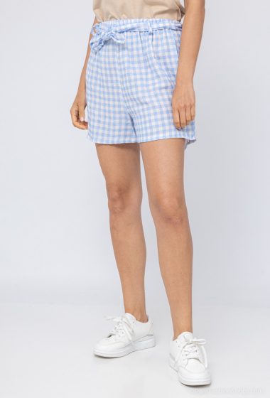 Wholesaler Willow - Striped cotton gauze shorts with belt