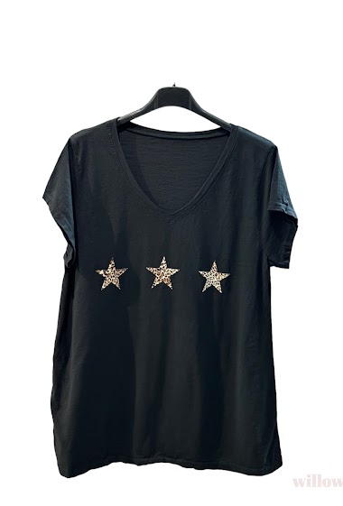 "3 leopard star" short sleeves t-shirt