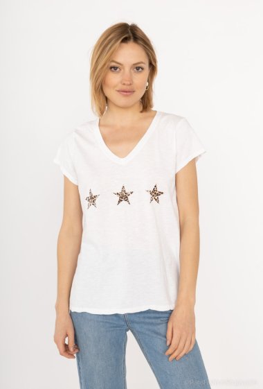 Grossistes Willow - T-shirt 3 étoiles léopard