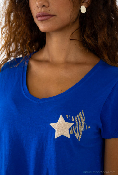 Grossiste Willow - T-shirt coton double étoile poitrine