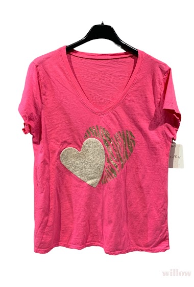 Großhändler Willow - Doppeltes Herz-T-Shirt