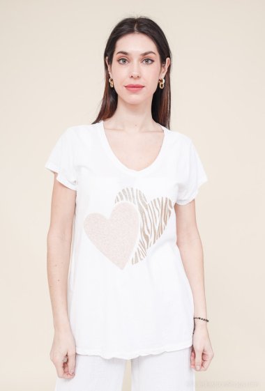 Grossistes Willow - T-shirt Double coeur