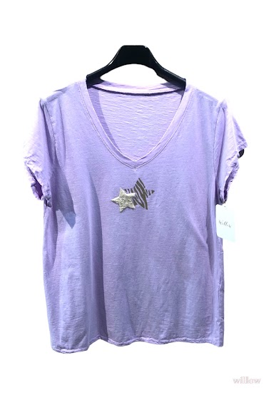 Grossistes Willow - T-shirt Double étoile au col