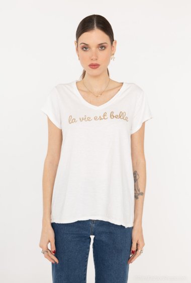 Grossiste Willow - T-shirt La vie est belle
