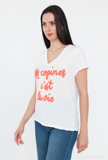 Grossiste Willow - T-shirt" Les copines c'est la vie"
