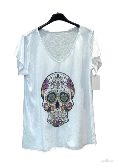 Wholesaler Willow - Rhinestone skullhead t-shirt