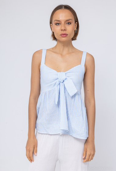 Wholesaler Willow - Cotton gauze top with bow on the front