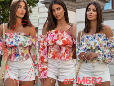 Wholesaler Willy Z - Floral bustier with long sleeves
