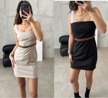 Wholesaler Willy Z - Dual-material dress with belt