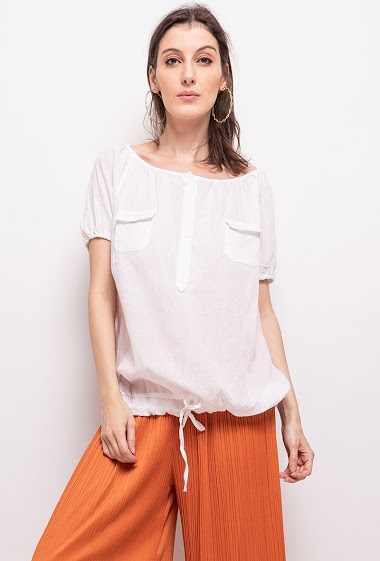 Wholesaler World Fashion - Blouse with puff sleeves
