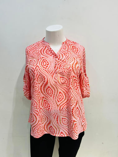 Wholesaler World Fashion - Fluid & casual GT blouse with 3/4 sleeves with gold/silver - Printed