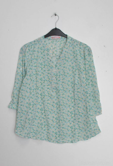 Wholesaler World Fashion - Flowy & casual GT blouse with 3/4 sleeves - Small flower print