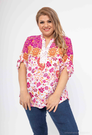Wholesaler World Fashion - Flowy & casual GT long-sleeved blouse - Floral print