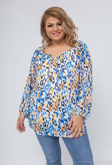 Wholesaler World Fashion - Flowy & casual GT long-sleeved blouse - Leopard print