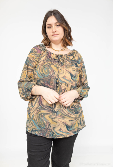 Wholesaler World Fashion - Flowy & casual GT long-sleeved blouse - Printed