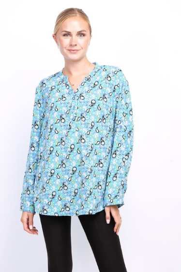 Wholesaler World Fashion - Flowy & casual GT long-sleeved blouse - Printed