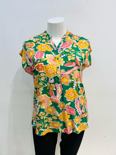 Wholesaler World Fashion - Flowy & casual GT blouse with small sleeves - Flower print