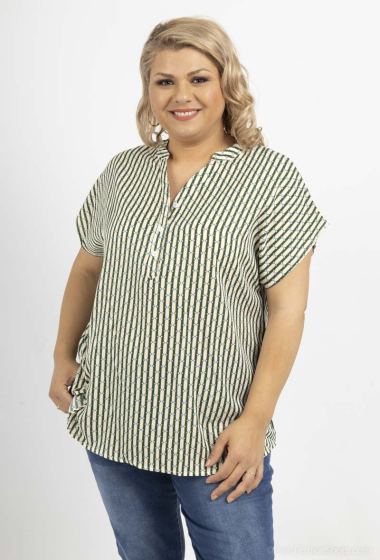 Wholesaler World Fashion - Flowy & casual GT blouse with small sleeves - Printed