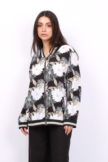 Wholesaler World Fashion - Long-sleeved GT bomber jacket - Flower print