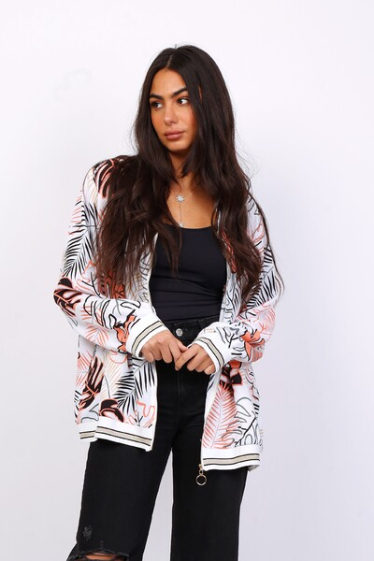 Wholesaler World Fashion - Long-sleeved GT bomber jacket - Tropical print