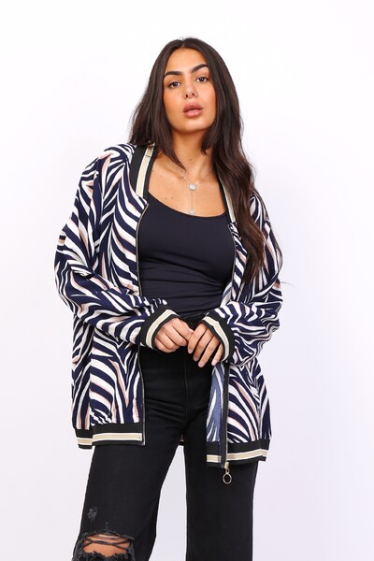 Wholesaler World Fashion - Long-sleeved GT bomber jacket - Zebra print