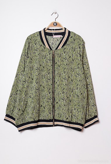 Printed bomber jacket with sparkly detail