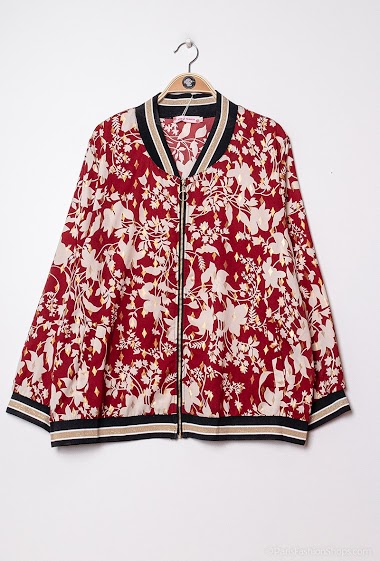 Printed bomber jacket with sparkly detail