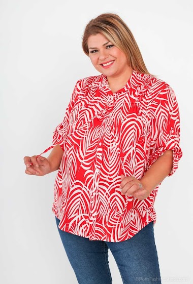 Wholesaler World Fashion - Fluid & casual GT 3/4 sleeve shirt - Tropical print