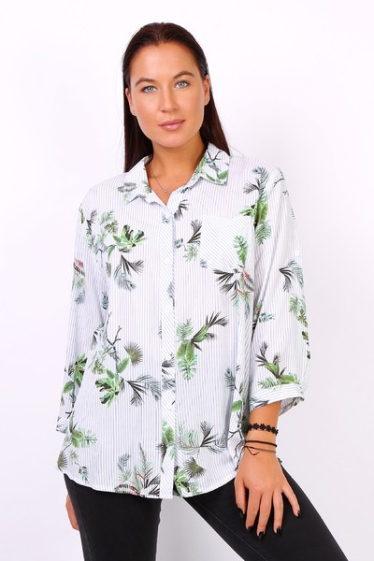 Großhändler World Fashion - Striped tropical shirt