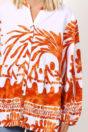 Großhändler World Fashion - Lässige Bluse mit tropischem Print