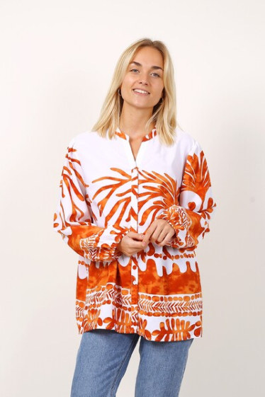 Großhändler World Fashion - Lässige Bluse mit tropischem Print