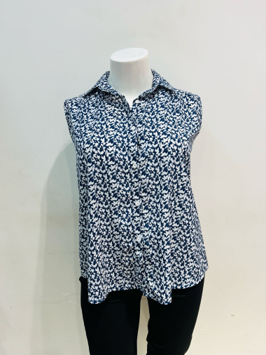 Wholesaler World Fashion - Fluid & casual GT sleeveless shirt - Flower print