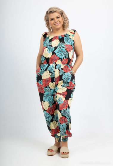 Wholesaler World Fashion - GT sleeveless jumpsuit - Tropical print
