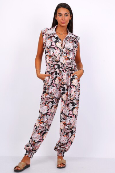 Wholesaler World Fashion - GT sleeveless jumpsuit - Flower print