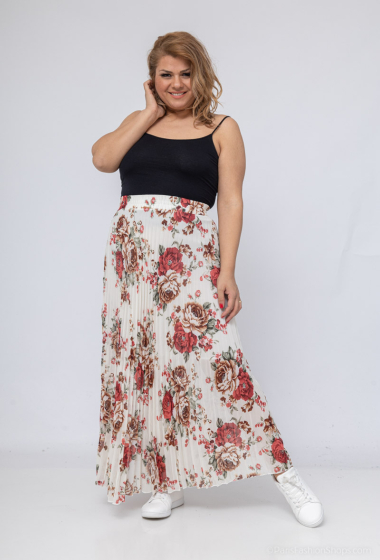 Wholesaler World Fashion - GT long pleated skirt - Flower print