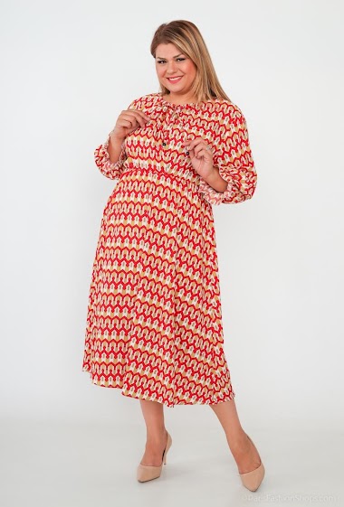 Wholesaler World Fashion - GT long sleeve long dress - Printed