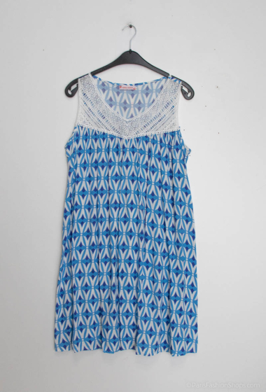 Wholesaler World Fashion - Short sleeveless GT lace dress - Printed