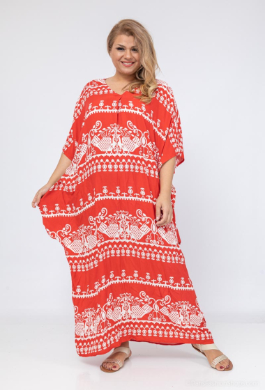 Wholesaler World Fashion - Flowy & casual GT dress with small sleeves - Printed