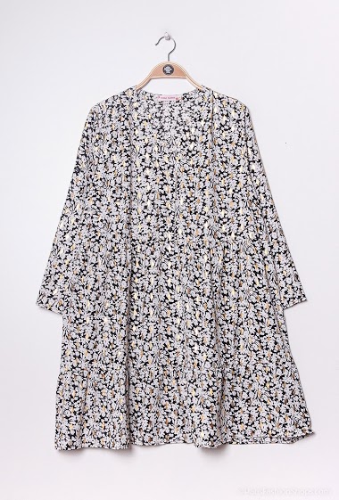 Wholesaler World Fashion - Printed dress with ruffles